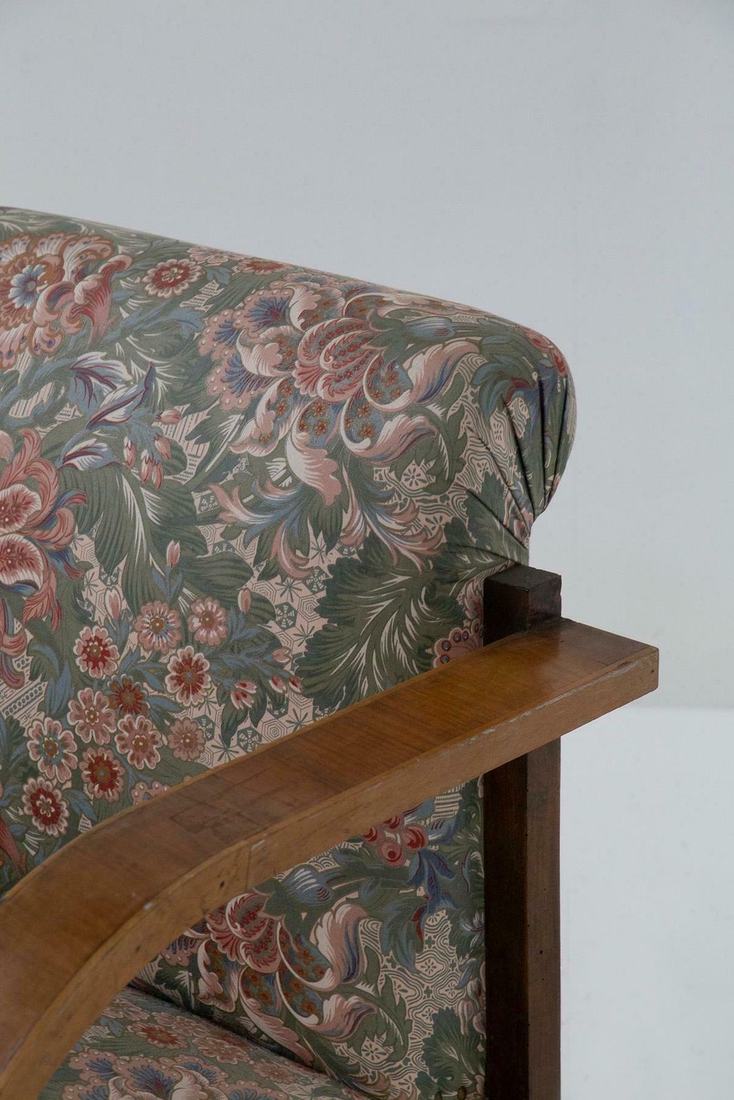 Italian Armchair In Original Floral Fabric Of The Time photo for sale