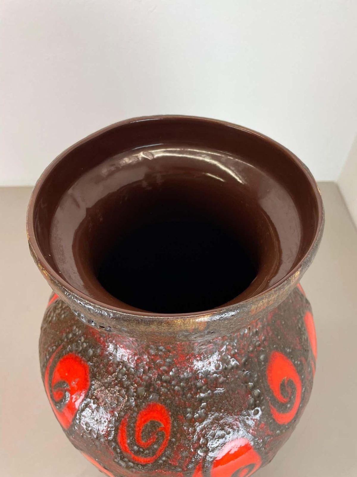 Large Pottery Fat Lava Brown Red 241 47 Floor Vase Made By Scheurich, 1970s photo 795.0