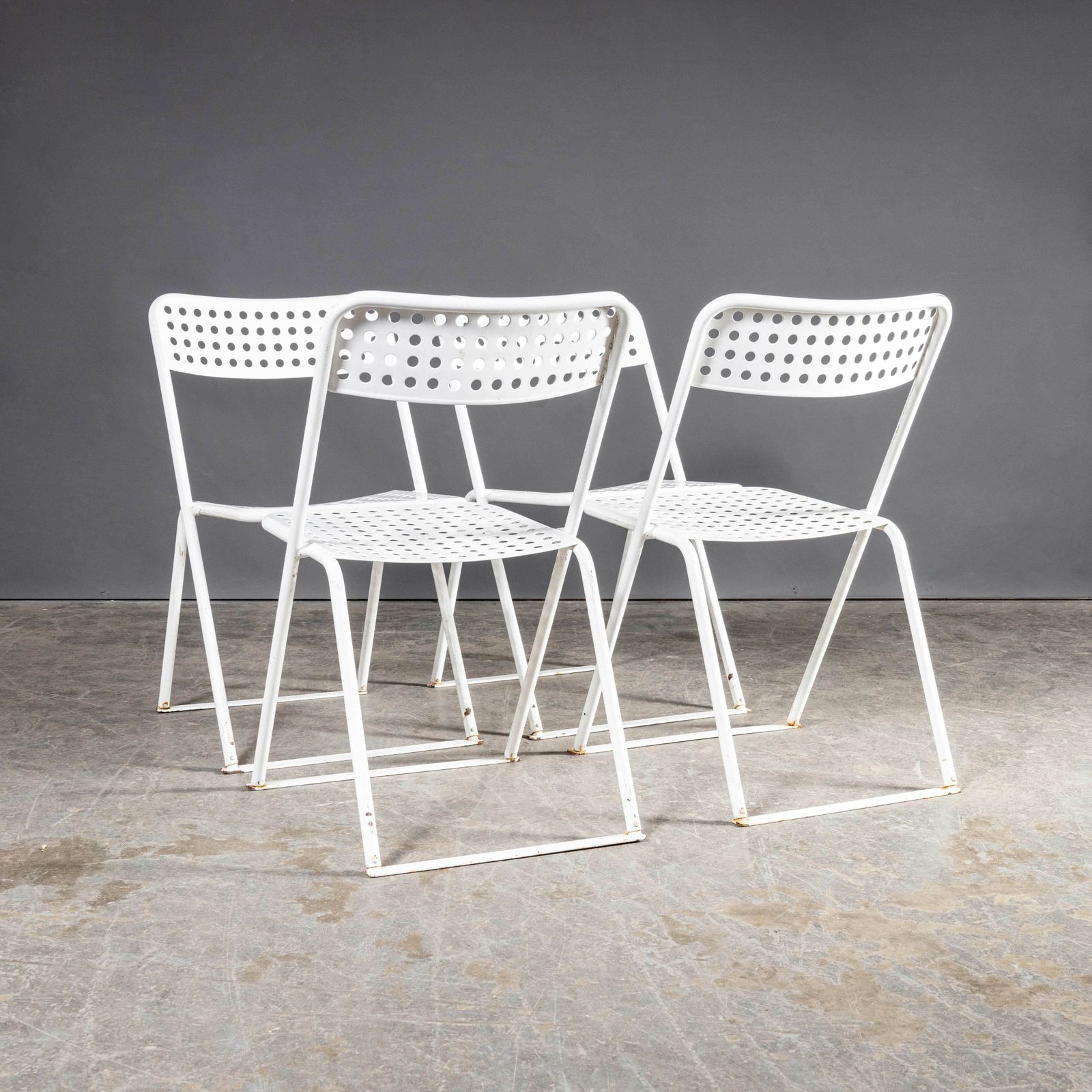 1970’s Egon Eiremann House In Baden Baden White Metal Chairs – Set Of Four