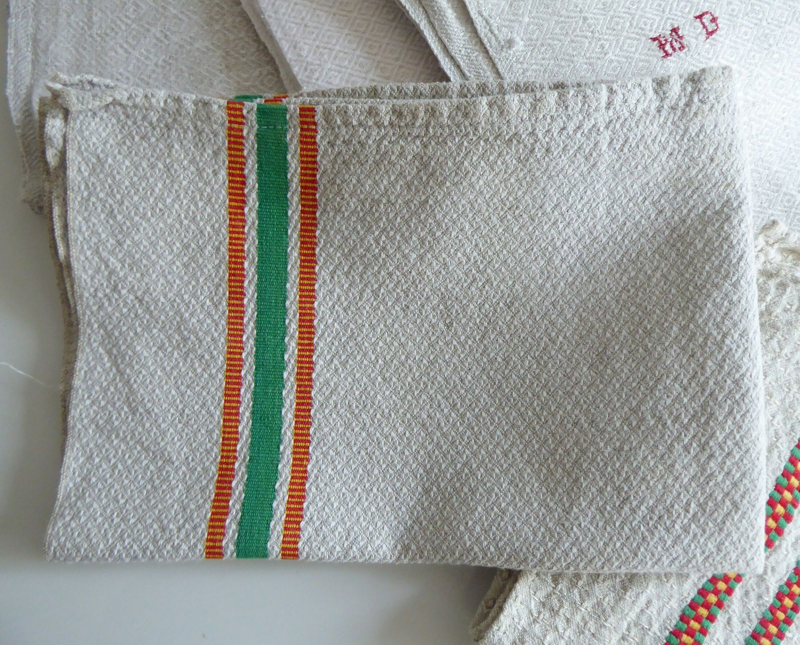 French Tea Towels | Vintage Metis Torchons | Basque Linen Cotton Fabric | French Kitchen photo Textiles