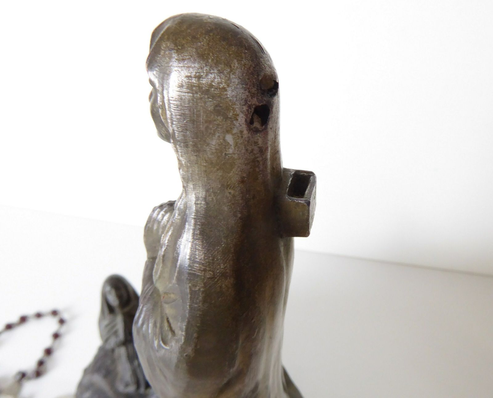 Souvenir Of Lourdes   Antique Pewter Religious Sculpture   The Immaculate Conception photo vintage