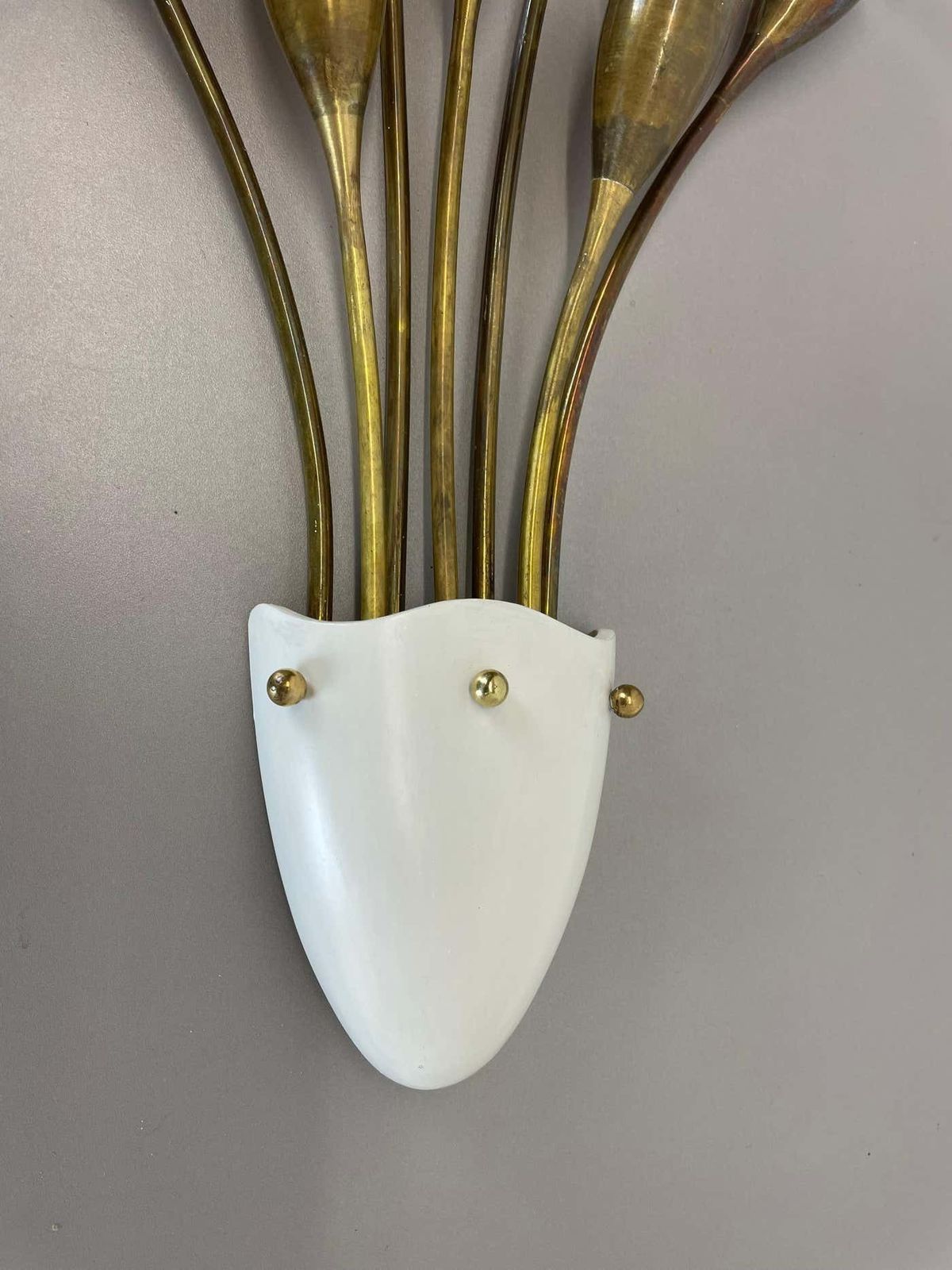 photo for sale Large  Brass Italian Stilnovo Style Theatre Wall Ceiling Light, Italy 1950s
