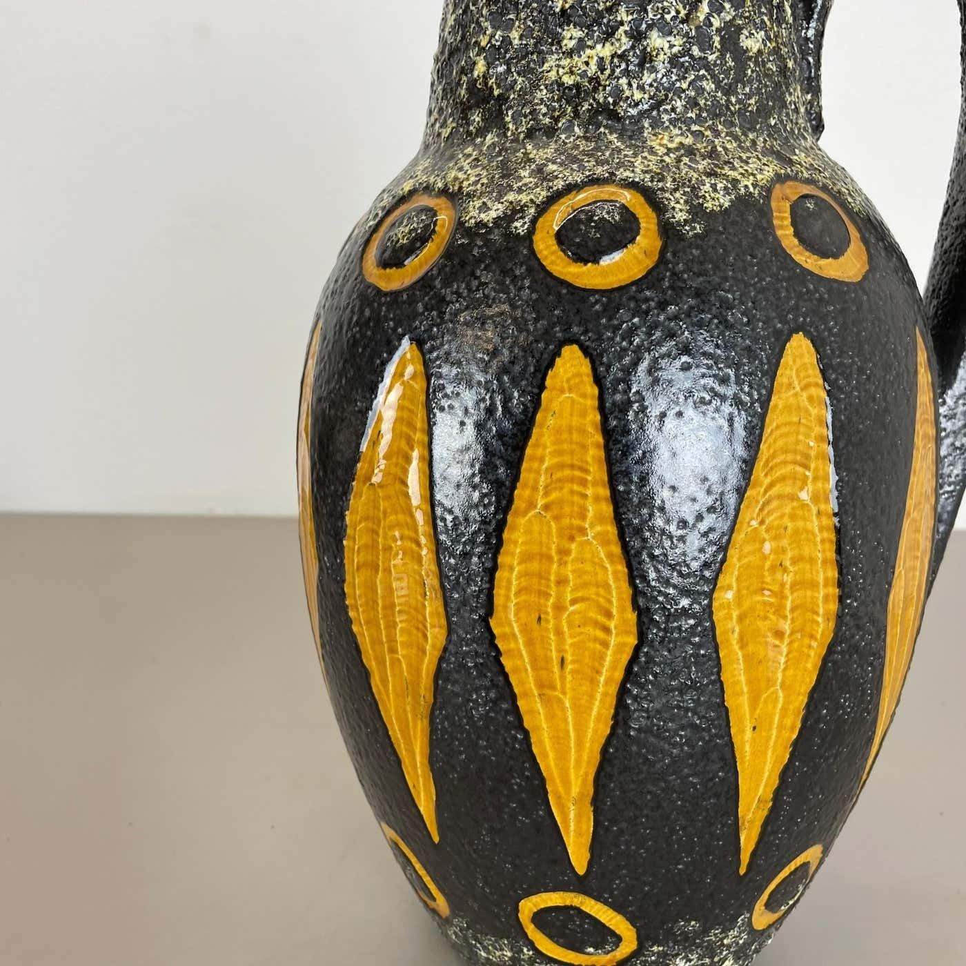Large Pottery Fat Lava "Abstract" 279 38 Floor Vase By Scheurich, Wgp 1970s photo 707.0