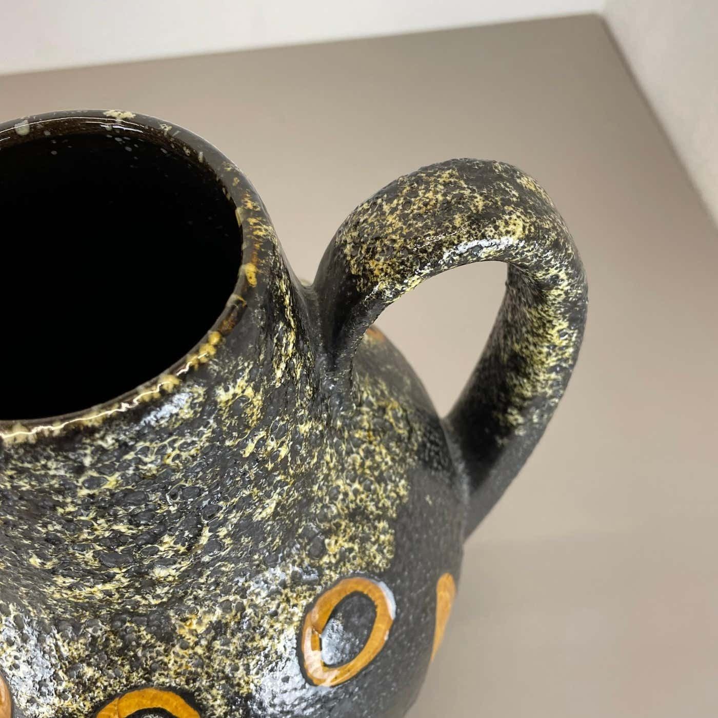 707.0 Large Pottery Fat Lava "Abstract" 279 38 Floor Vase By Scheurich, Wgp 1970s photo