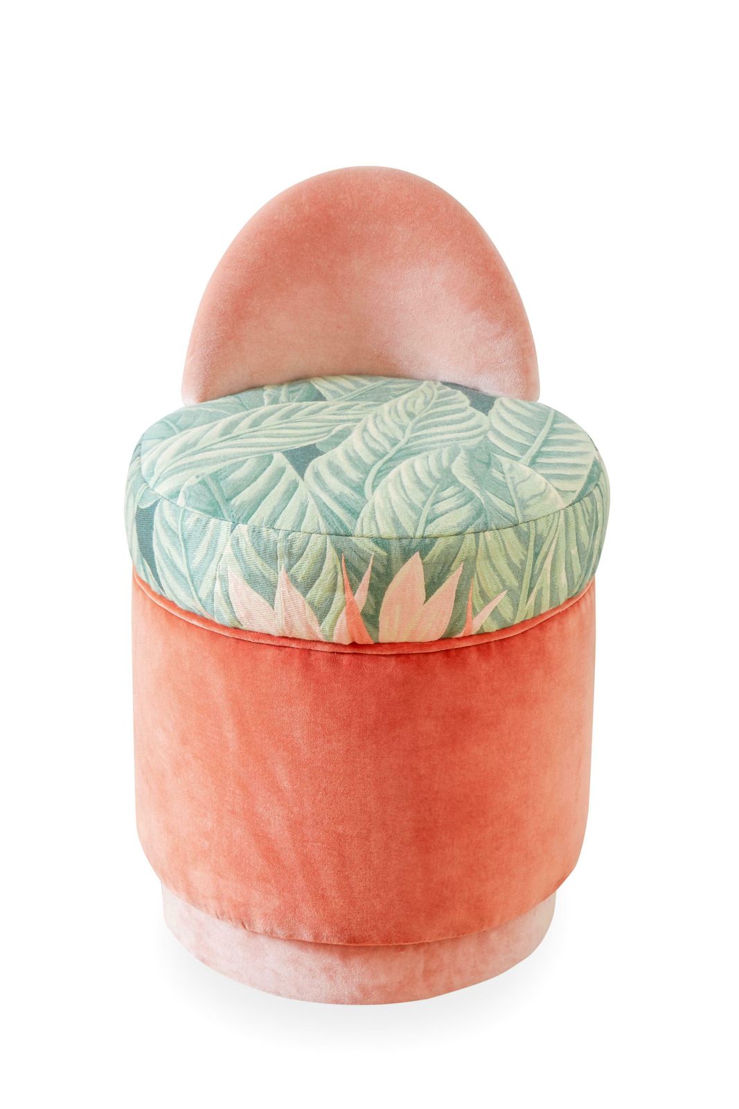 Pink Bedroom Vanity With Velvet Pouff photo furniture