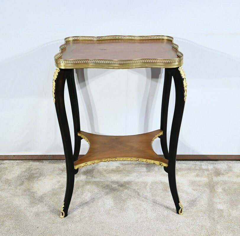 Small Coffee Table In Mahogany And Blackened Wood, Napoleon III Style   Late 19th Century