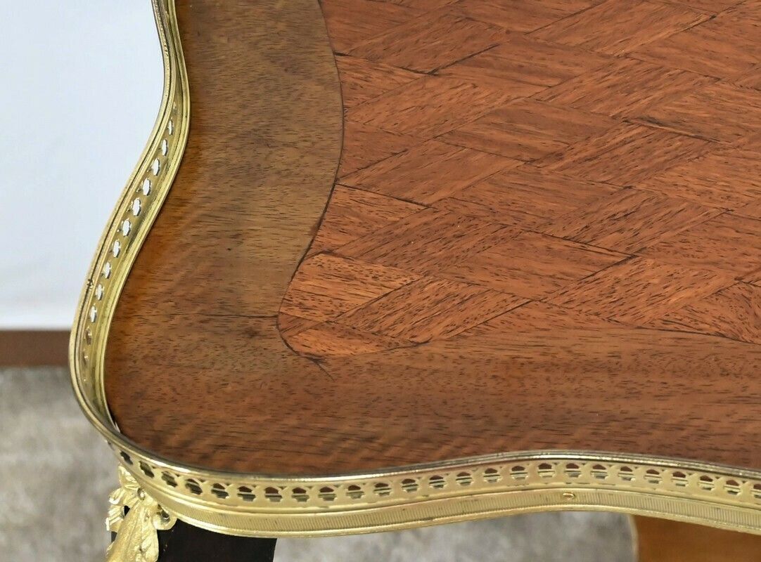 Small Coffee Table In Mahogany And Blackened Wood, Napoleon III Style   Late 19th Century photo 1761.3