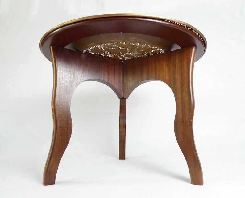 Vintage Openwork Brass Folding Table | Indian Décor | Occasional Furniture photo for sale