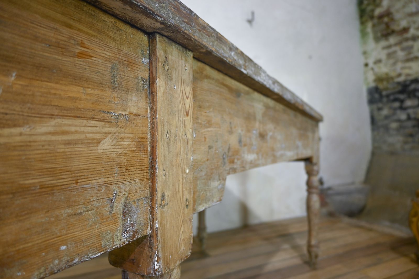 Reserved A Large 18th Century French Painted Farmhouse Dining Table photo furniture