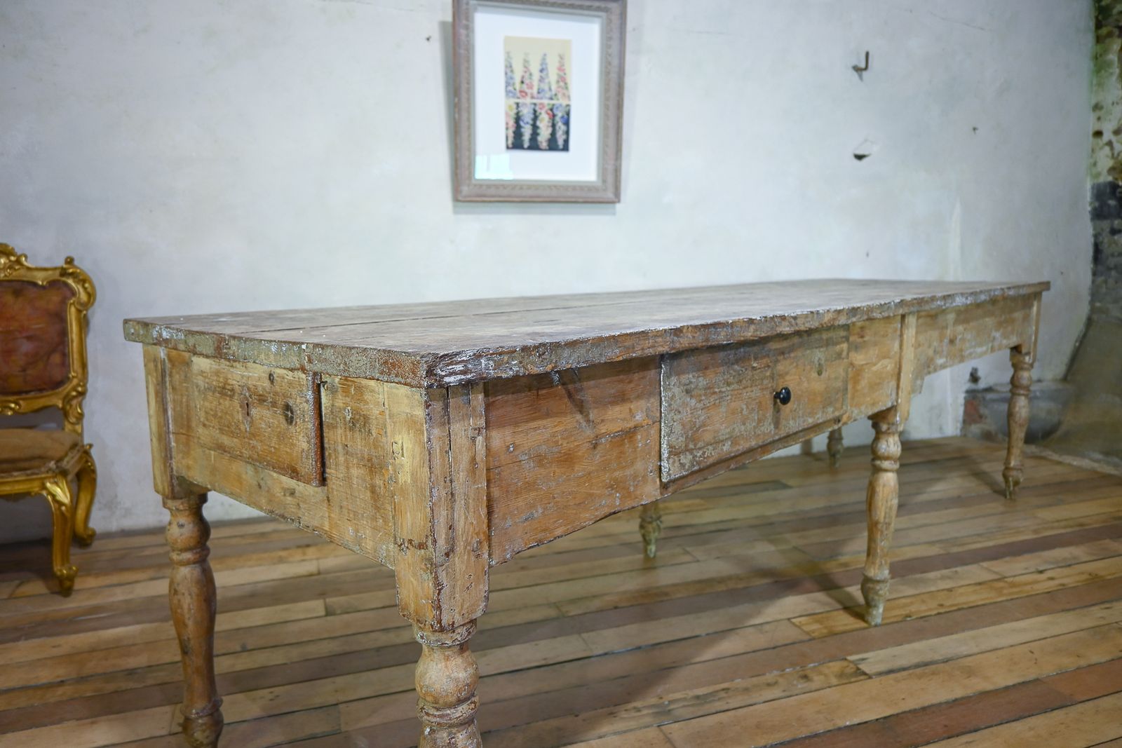 Reserved A Large 18th Century French Painted Farmhouse Dining Table photo buy
