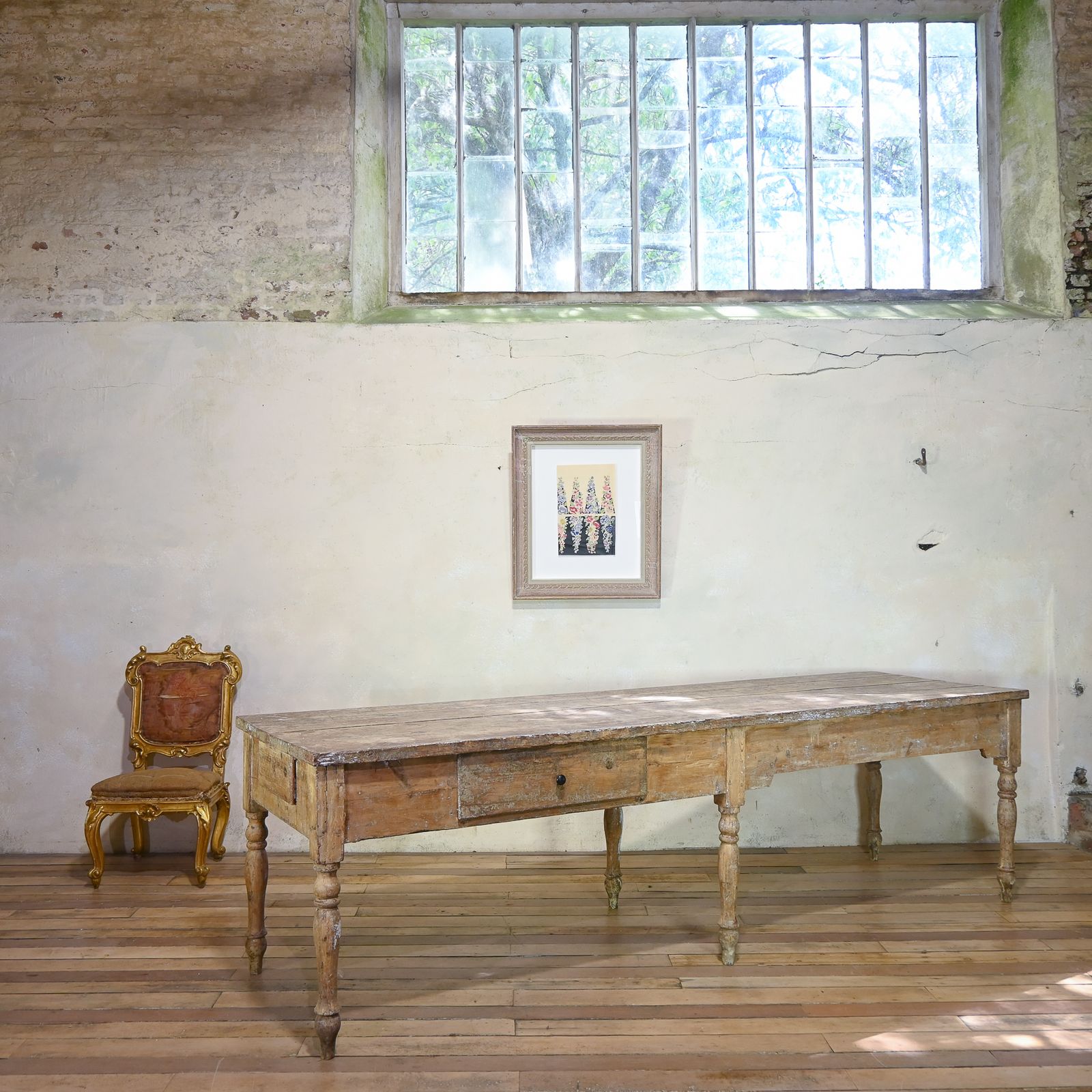 photo vintage Reserved A Large 18th Century French Painted Farmhouse Dining Table