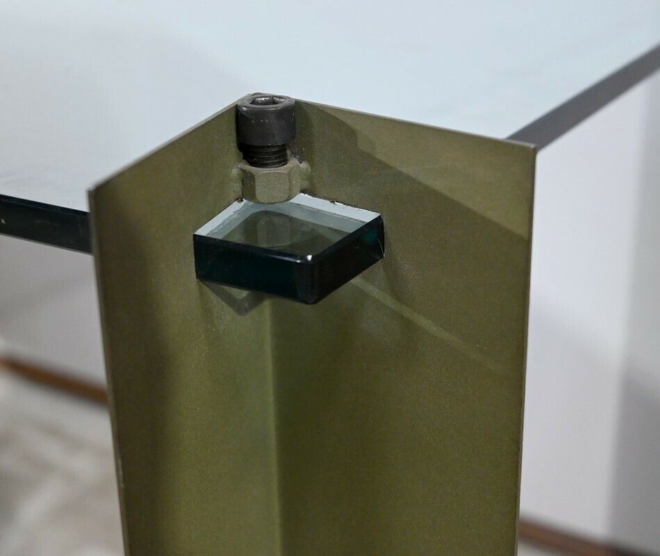photo vinterior Bureau En Verre Et Sycomore, Par J.Rondineau Pour Le Cabinet Xi Design – Fin Xxe
