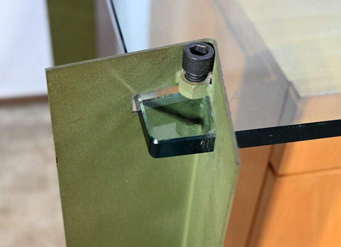 photo buy Bureau En Verre Et Sycomore, Par J.Rondineau Pour Le Cabinet Xi Design – Fin Xxe