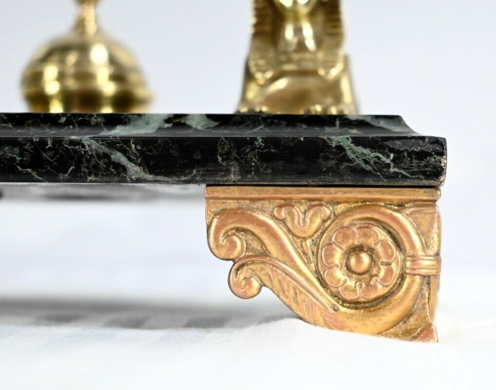photo vintage Inkwell In Bronze And Marble, Empire Style   1st Part Of The 19th Century