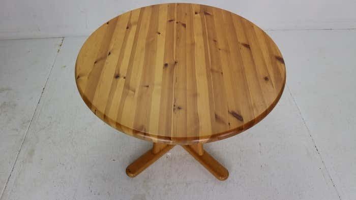 Rainer Daumiller Style Round Solid Pinewood Dinning Table 1970''S Denmark photo buy