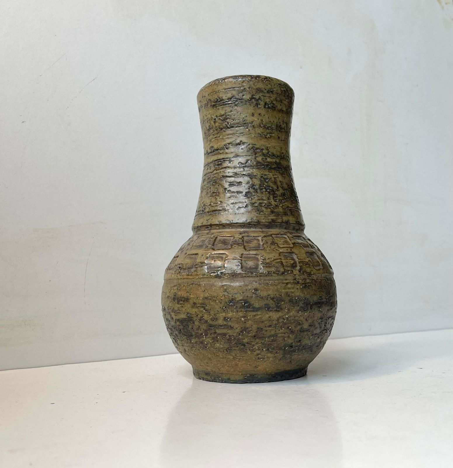 Bitossi Camouflage Glaze Chamotte Stoneware Vase By Aldo Londi
