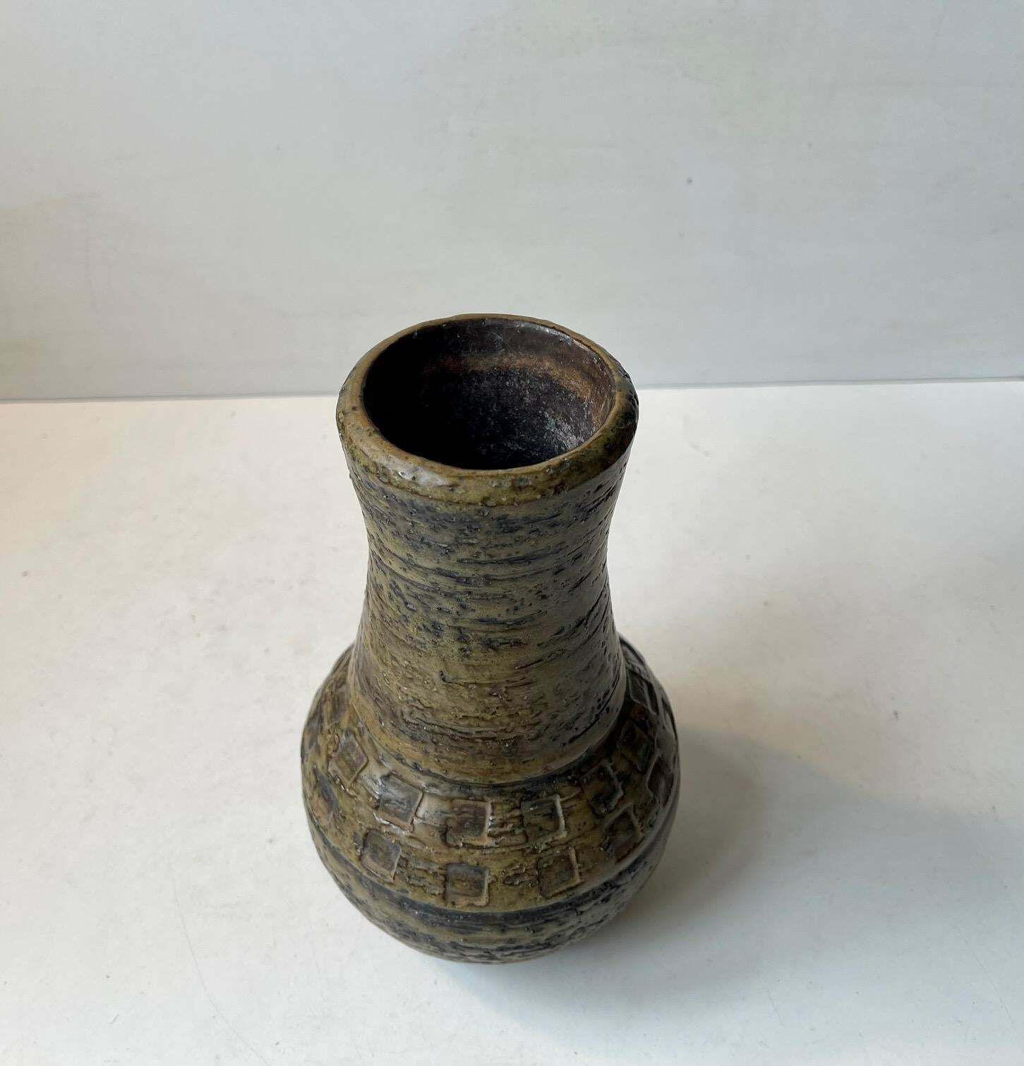 Bitossi Camouflage Glaze Chamotte Stoneware Vase By Aldo Londi photo Home Decor