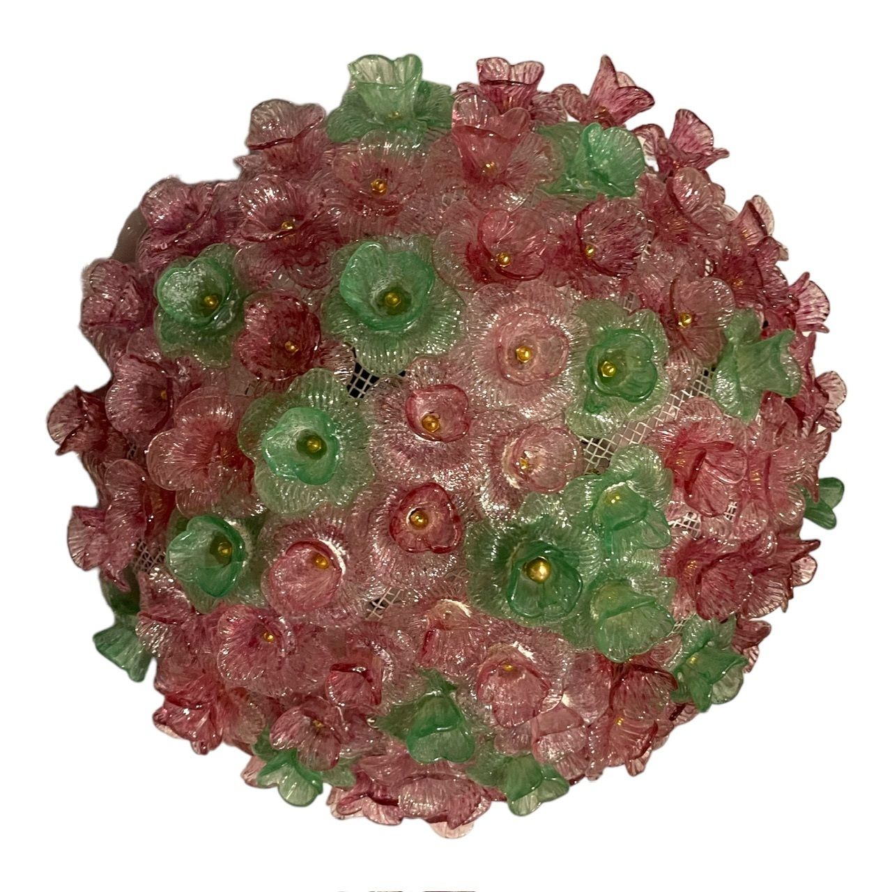 Large Murano Glass Flower Flushmount 1970’s