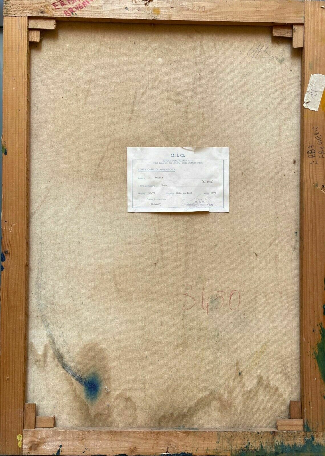 Oil Painting On Canvas, 1975, Relois, Nude photo vinterior