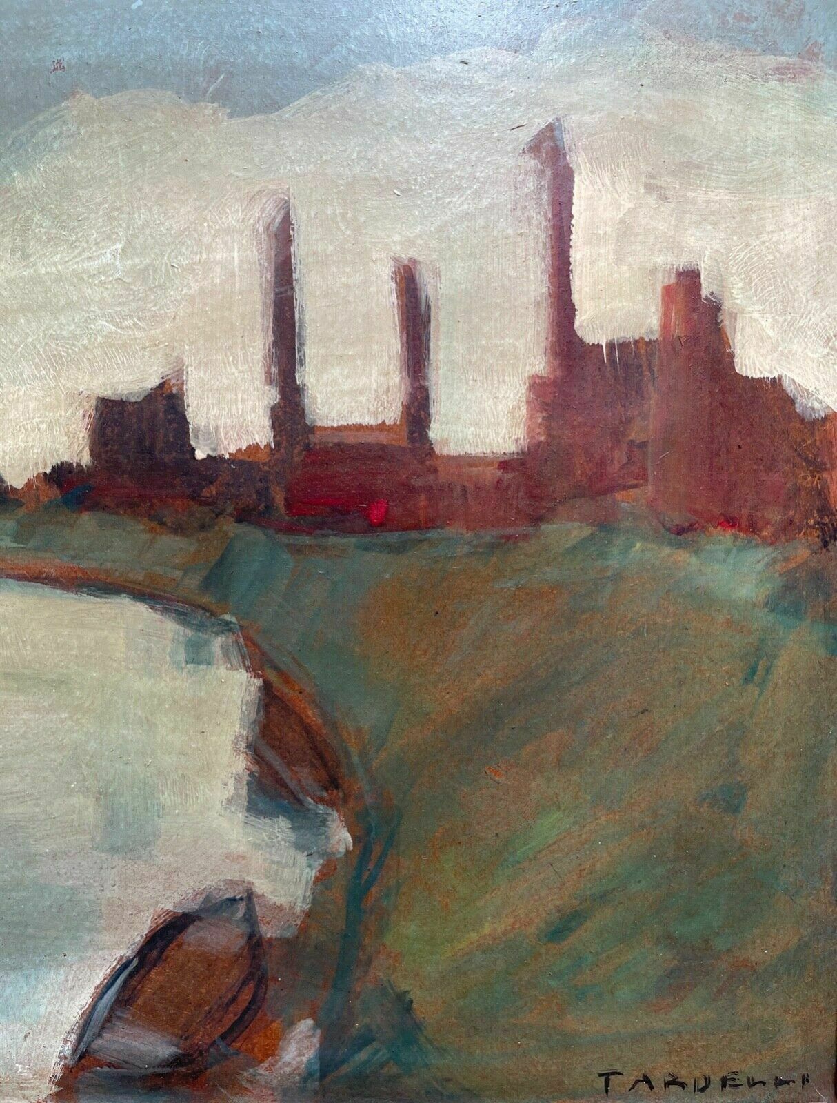 Oil Painting On Table, Landscape, 20th Century Tardelli photo for sale