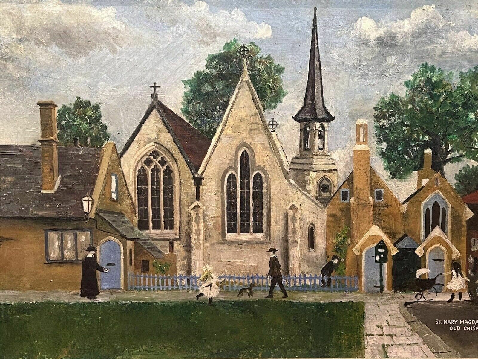 Contemporary Naïve St Mary Magdalene Old Chiswick Oil Painting On Canvas photo vinterior