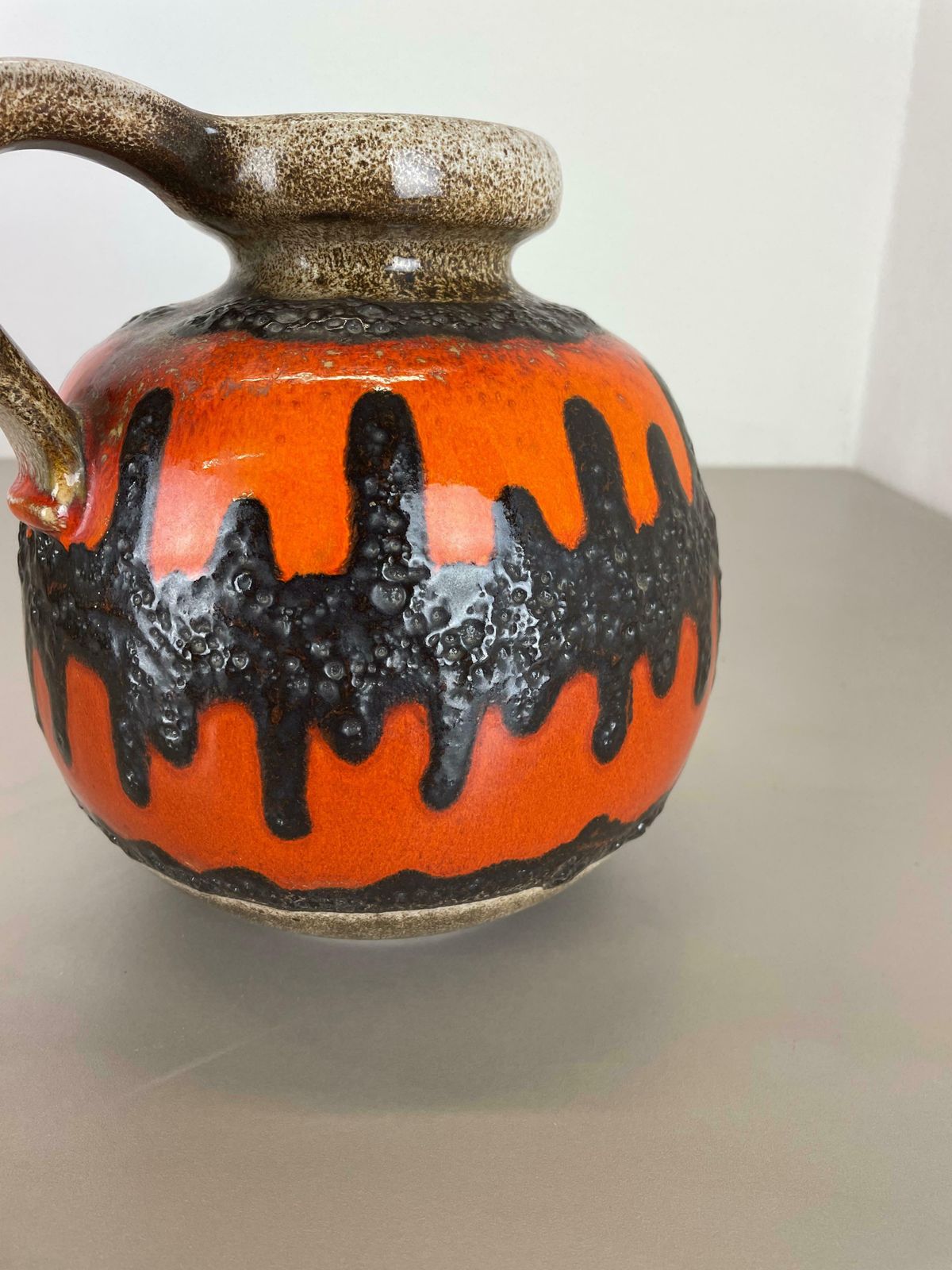 Home Decor Rare Pottery Super Colour Fat Lava Multi Colour 484 Vase Scheurich Wgp, 1970s photo