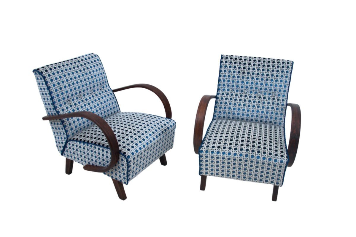 A Pair Of Art Deco Armchairs From The 1930s. Armchairs Designed By J. Halabala. photo furniture