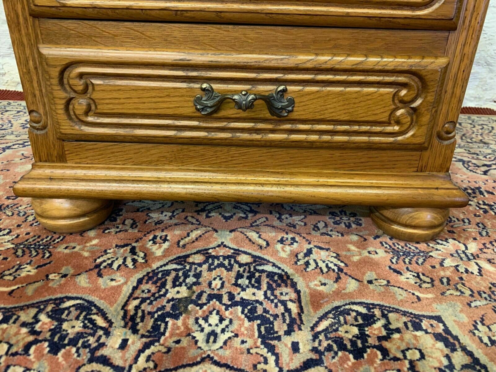 photo for sale Fabulous Quality Carved Oak Chest Of Drawers/Bedside Cabinet