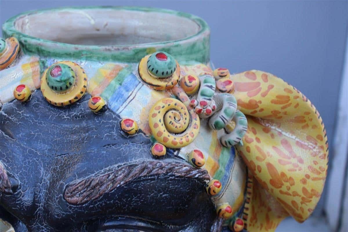 Great Pair Of Moor's Heads Museum Albanian Artist Besnik Arizaj Sicily 1990s photo vintage