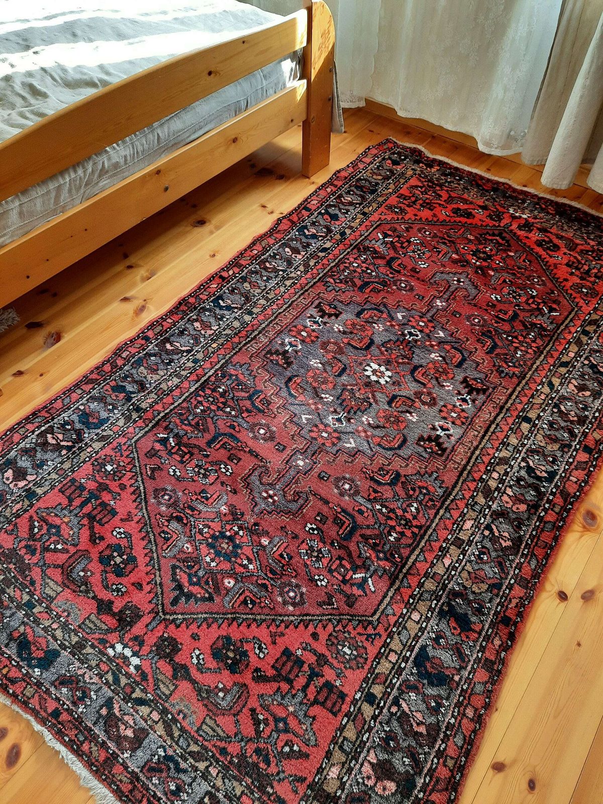 Tribal Kazak Rug With Geometric Design ,Hand Made Carpet, Azerbaijan Carpet, Turkish Carpet, Oriental Carpet photo Textiles