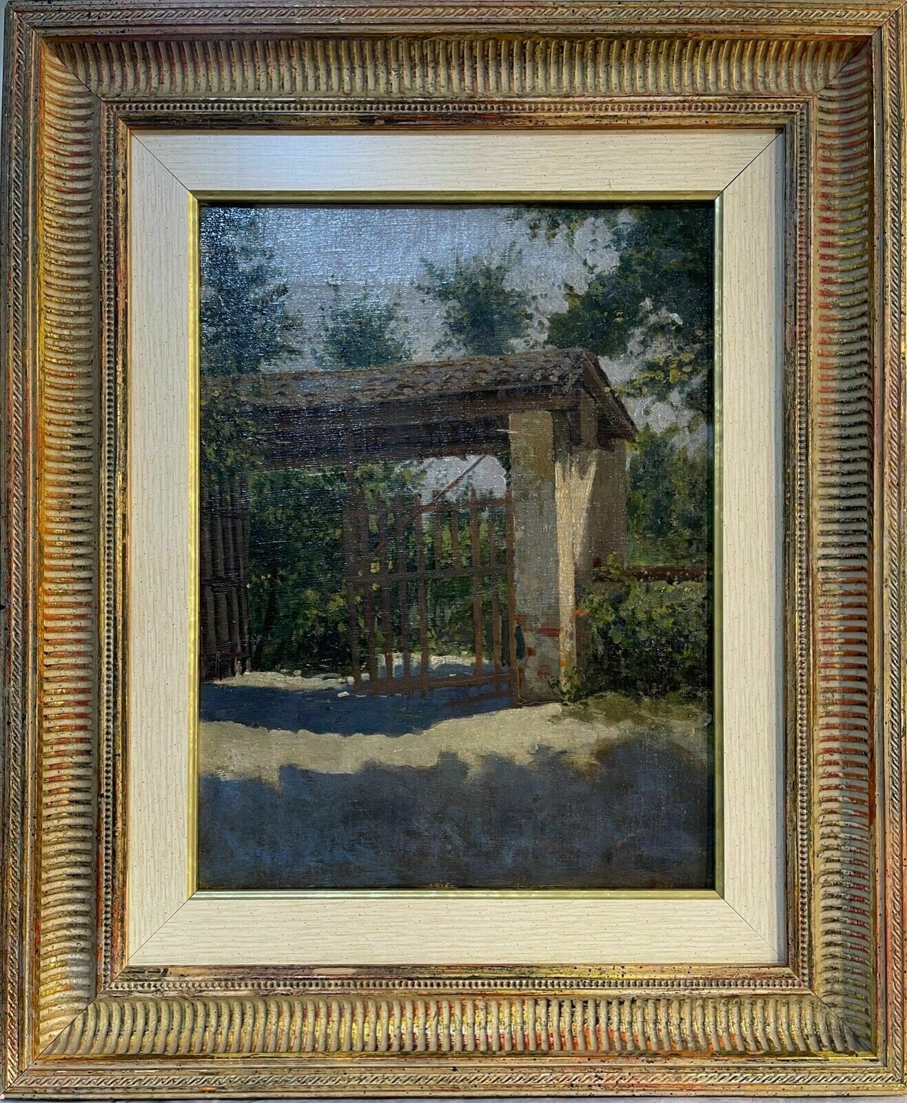 Oil Painting On Canvas, Early 20th Century, Country Gate