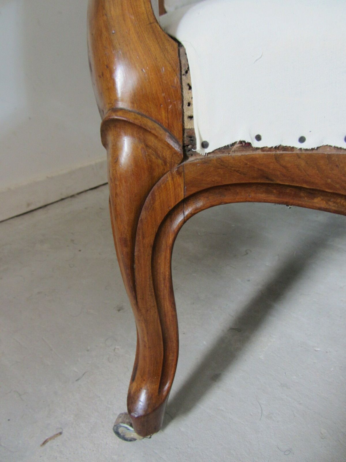 Antique Walnut Wingback Fauteuil Armchair, Traditionally Upholstered With Choice Of Fabric photo vintage