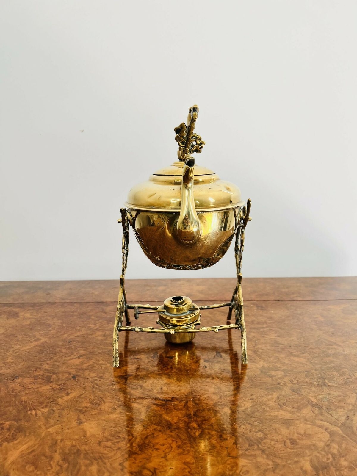 Victorian Quality Brass Spirit Kettle And Stand photo buy