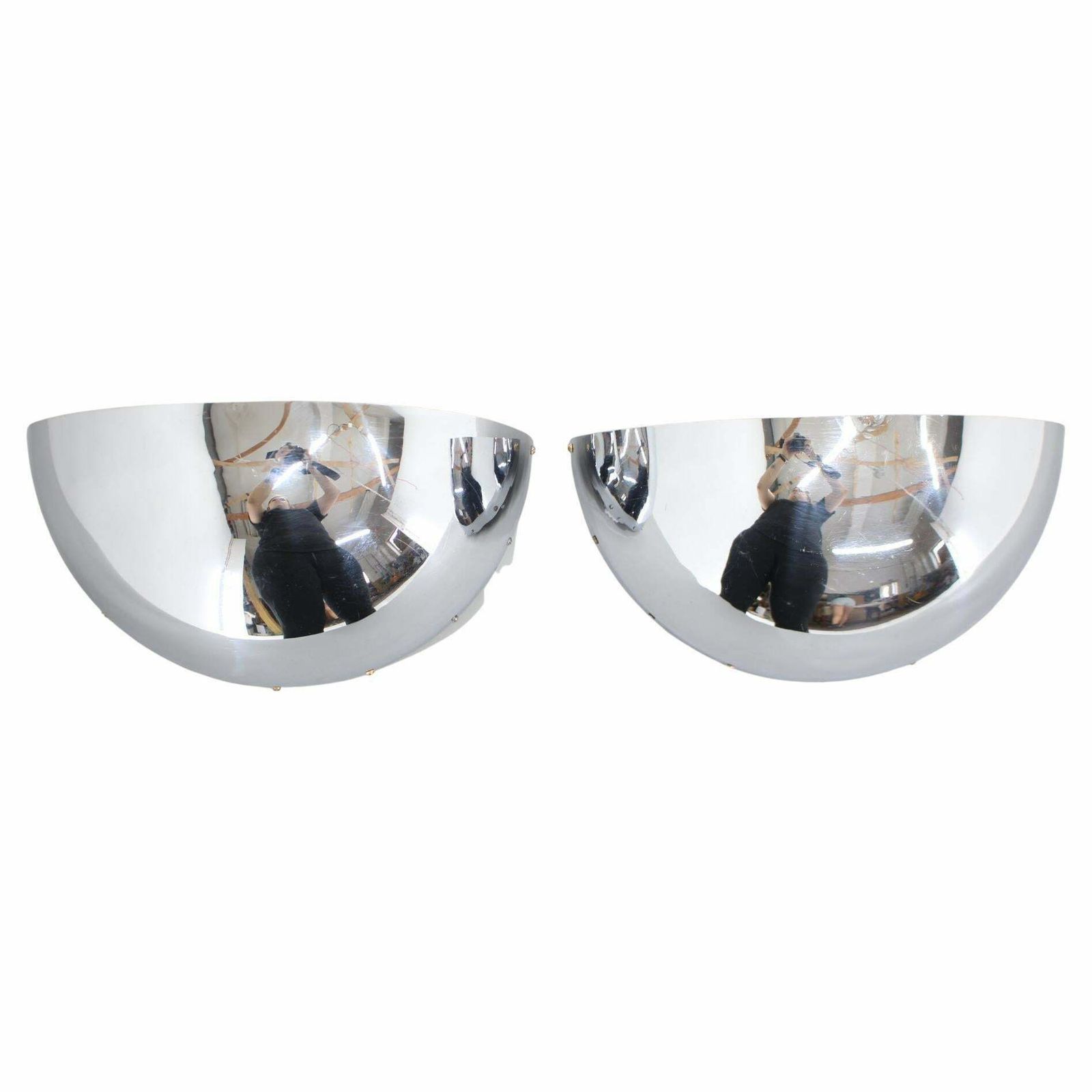 1930s Pair Of Exceptional Bauhaus Chrome Plated Wall Lamps/Scones, Czechoslovaki photo vinterior