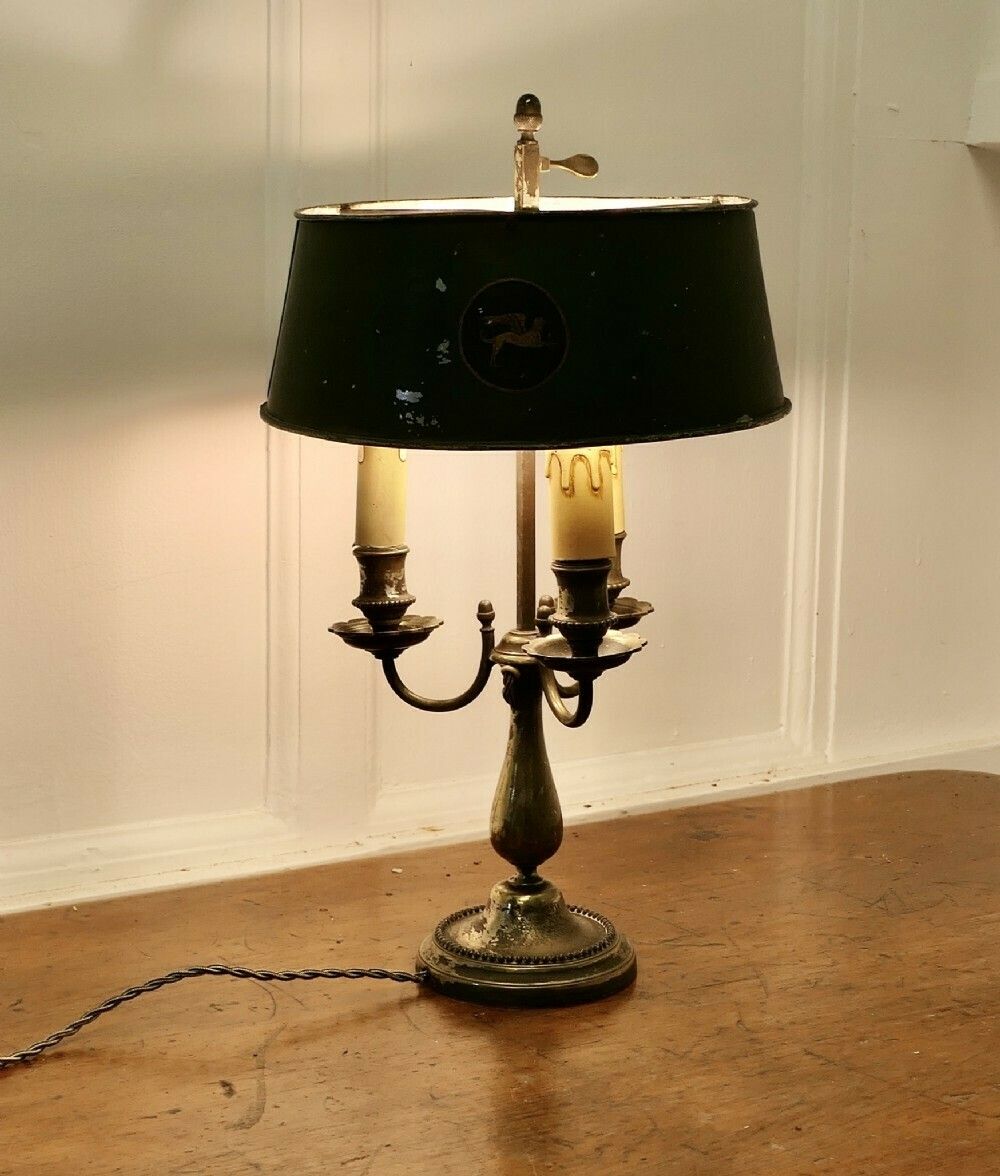 photo furniture Very Old Silver Plated French Triple Bouillotte Desk Lamp