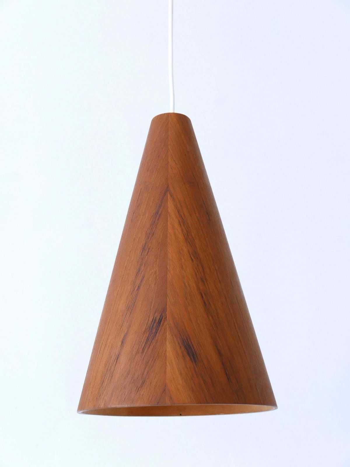 Elegant Mid Century Modern Teak Pendant Lamp Or Hanging Light Scandinavia 1960s photo buy