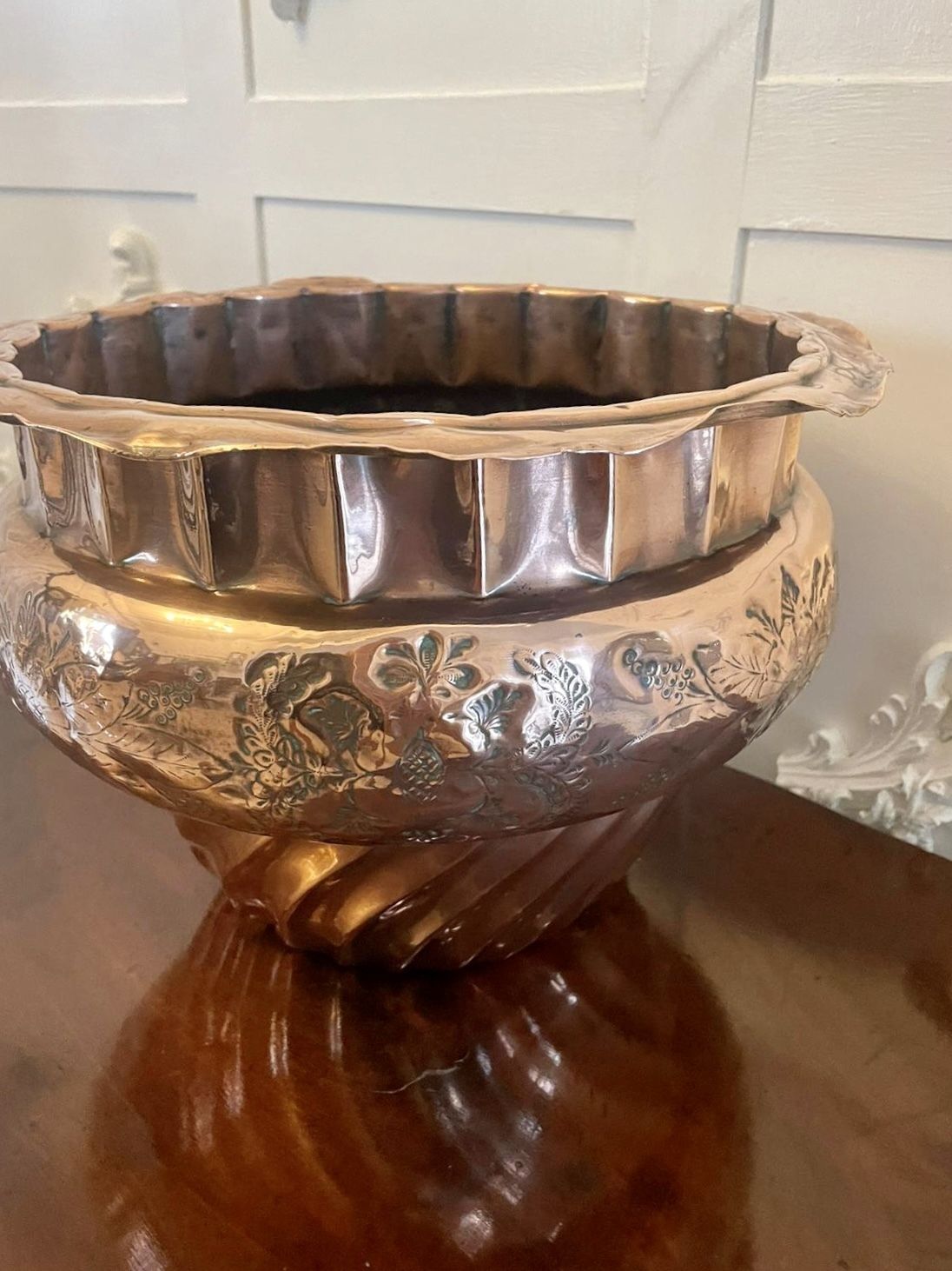 Unusual Antique 19th Century Quality Copper Jardiniere photo furniture