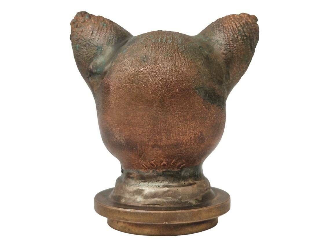 Doll Head Mold With Bunny Ears  Mid Century Industrial Toy Making Supply Decor photo vintage