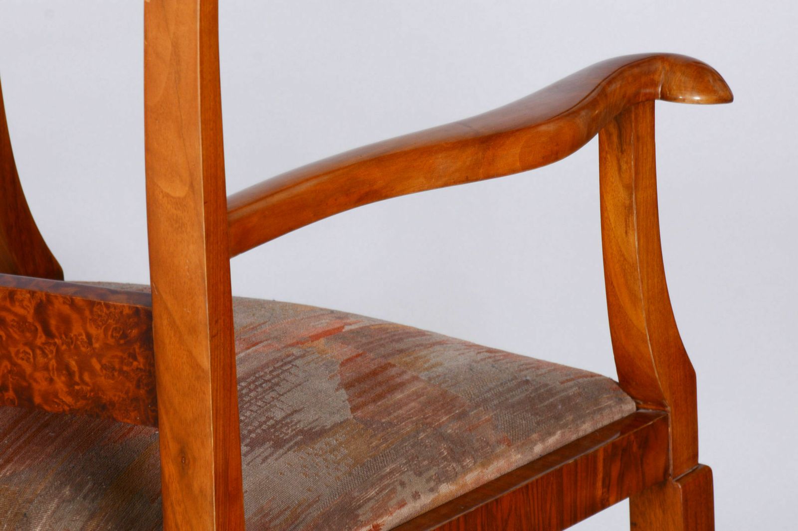 Pair Of Brown Artdeco Beech Armchairs, 1920s, Original Upholstery photo furniture