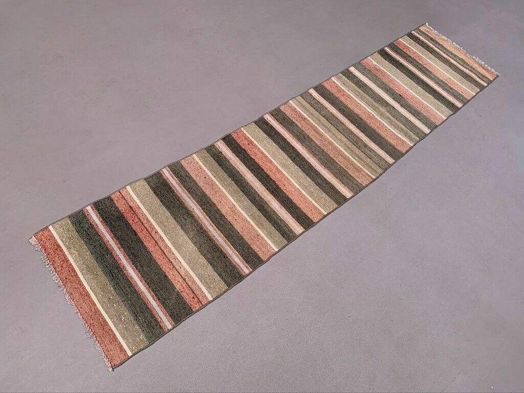 Old Turkish Narrow Kilim Runner 217x49 Cm Shabby Chic, Vintage Kelim photo furniture