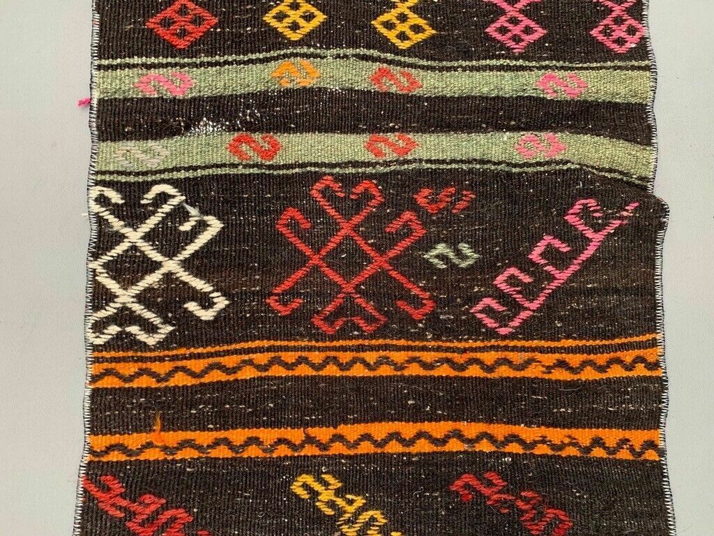 Old Turkish Narrow Kilim Runner 300x47 Cm Shabby Chic, Vintage Kelim photo Textiles