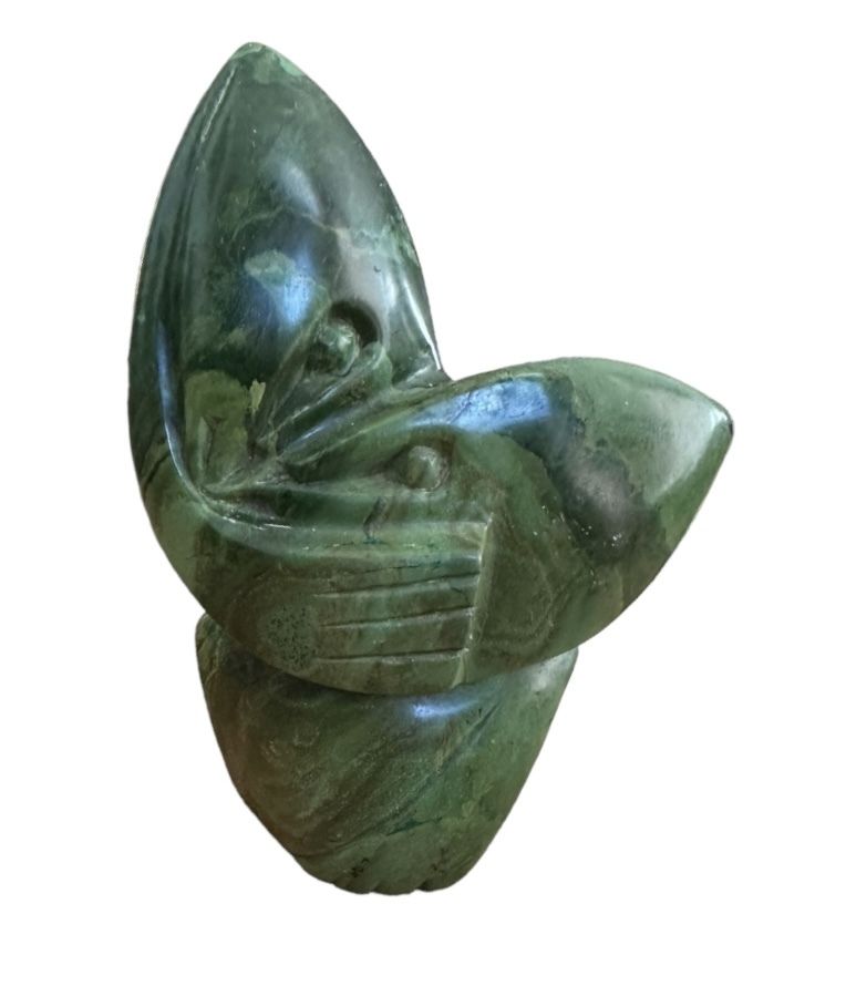 Modernist Shona Verdite Sculpture, The Kiss photo furniture