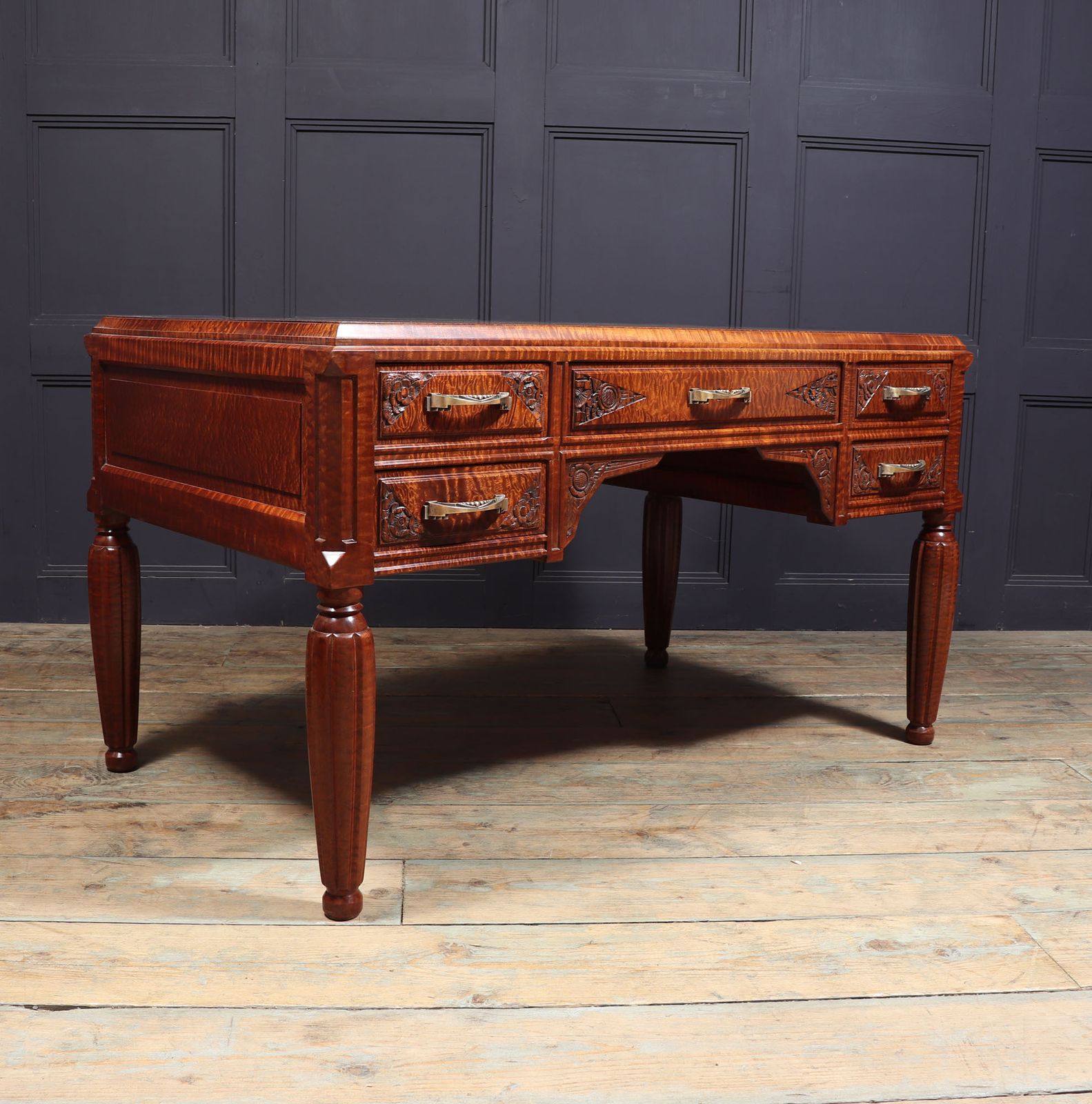 photo buy French Art Deco Desk In Pommelle Sapelle