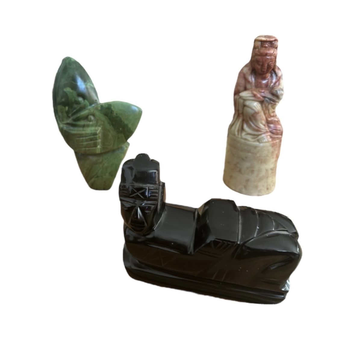 110.0 Antique Chinese Soapstone Seal Carved With A Representation Of The Goddess Guan Yin photo