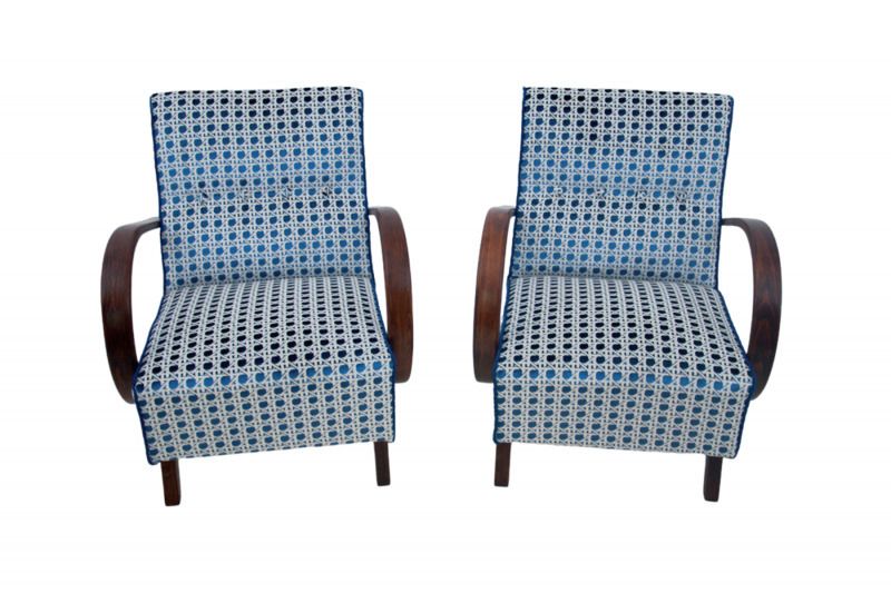 A Pair Of Art Deco Armchairs From The 1930s. Armchairs Designed By J. Halabala. photo furniture