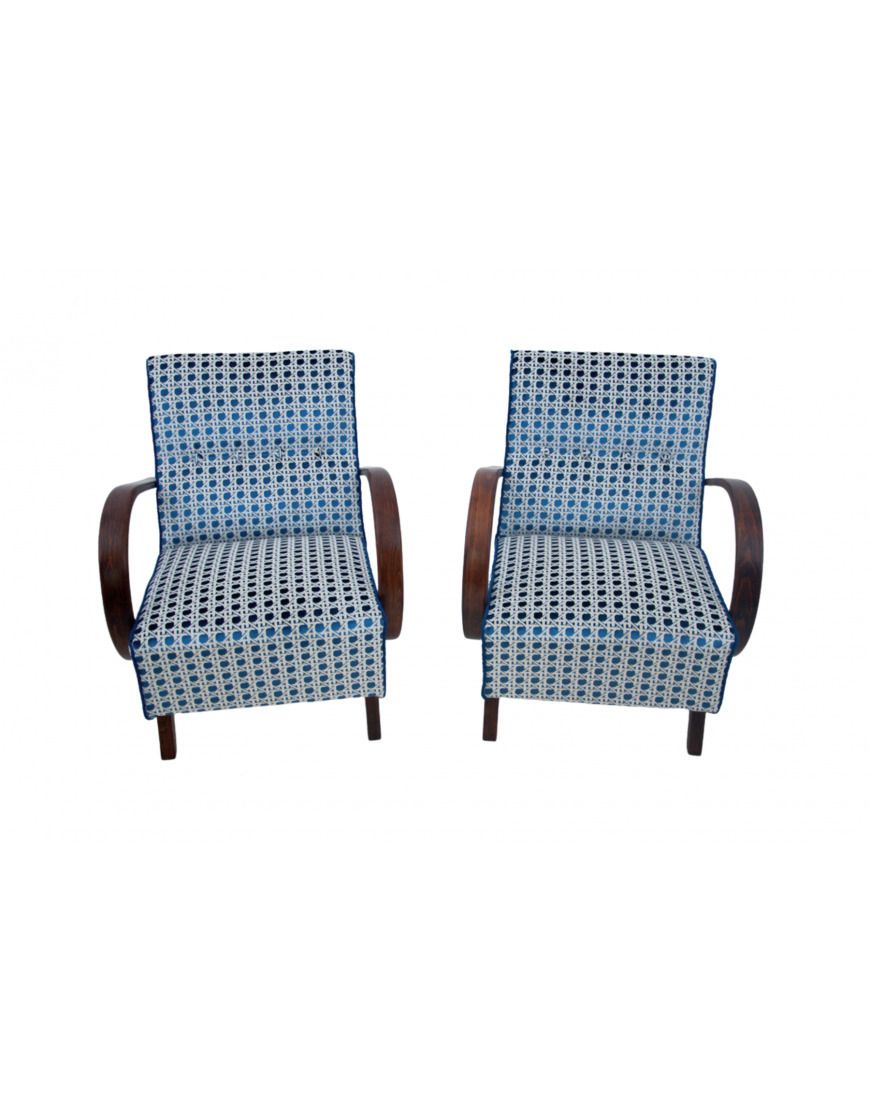 Furniture A Pair Of Art Deco Armchairs From The 1930s. Armchairs Designed By J. Halabala. photo