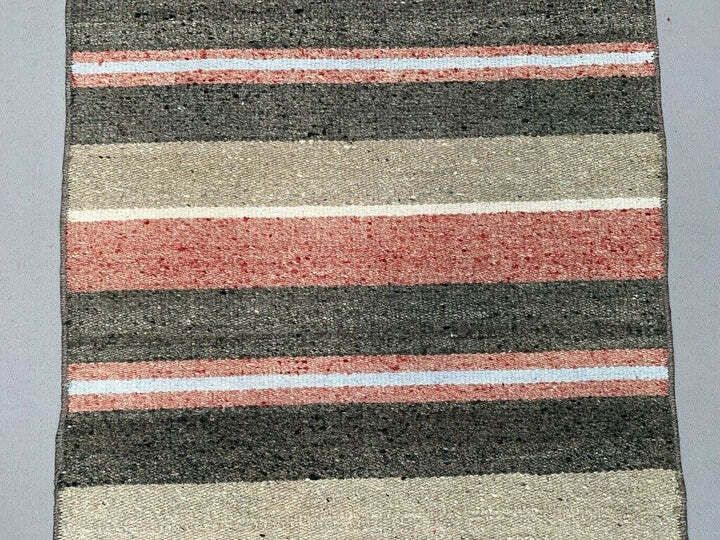 Old Turkish Narrow Kilim Runner 218x47 Cm Shabby Chic, Vintage Kelim photo 175.0