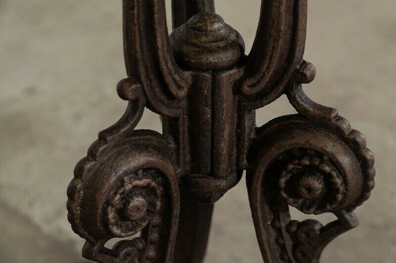 19thc English Painted Cast Iron Marble Garden Table photo Garden Furniture