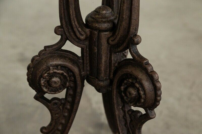 19thc English Painted Cast Iron Marble Garden Table photo vinterior