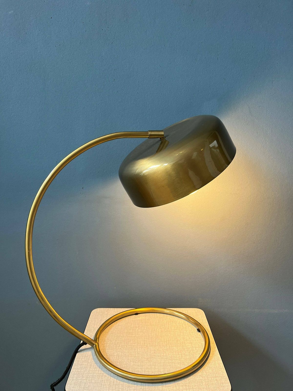Mid Century Messing Bureaulamp, Jaren 1970 photo Verlichting
